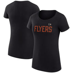 NHL Black Philadelphia Flyers G-III 4Her by Carl Banks Women's Super-Slim Fit Lightweight Dot Print Team T-Shirt