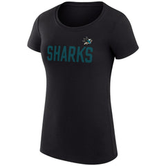 NHL Black San Jose Sharks G-III 4Her by Carl Banks Women's Super-Slim Fit Lightweight Dot Print Team T-Shirt