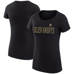 NHL Black Vegas Golden Knights G-III 4Her by Carl Banks Women's Super-Slim Fit Lightweight Dot Print Team T-Shirt