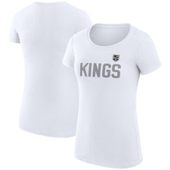 NHL White Los Angeles Kings G-III 4Her by Carl Banks Women's Super-Slim Fit Lightweight Dot Print Team T-Shirt