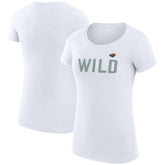 NHL White Minnesota Wild G-III 4Her by Carl Banks Women's Super-Slim Fit Lightweight Dot Print Team T-Shirt