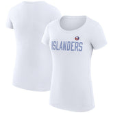 NHL White New York Islanders G-III 4Her by Carl Banks Women's Super-Slim Fit Lightweight Dot Print Team T-Shirt
