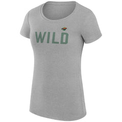 NHL Heather Gray Minnesota Wild G-III 4Her by Carl Banks Women's Super-Slim Fit Lightweight Dot Print Team T-Shirt
