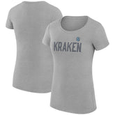 NHL Heather Gray Seattle Kraken G-III 4Her by Carl Banks Women's Super-Slim Fit Lightweight Dot Print Team T-Shirt