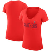 NHL Red Florida Panthers G-III 4Her by Carl Banks Women's Super-Slim Fit Lightweight Dot Print Team V-Neck T-Shirt