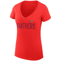 NHL Red Florida Panthers G-III 4Her by Carl Banks Women's Super-Slim Fit Lightweight Dot Print Team V-Neck T-Shirt
