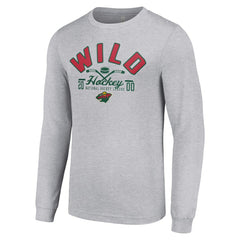 NHL Heather Gray Minnesota Wild Starter Puck Long Sleeve T-Shirt