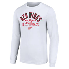 NHL White Detroit Red Wings Starter Puck Long Sleeve T-Shirt