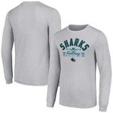 NHL Heather Gray San Jose Sharks Starter Puck Long Sleeve T-Shirt