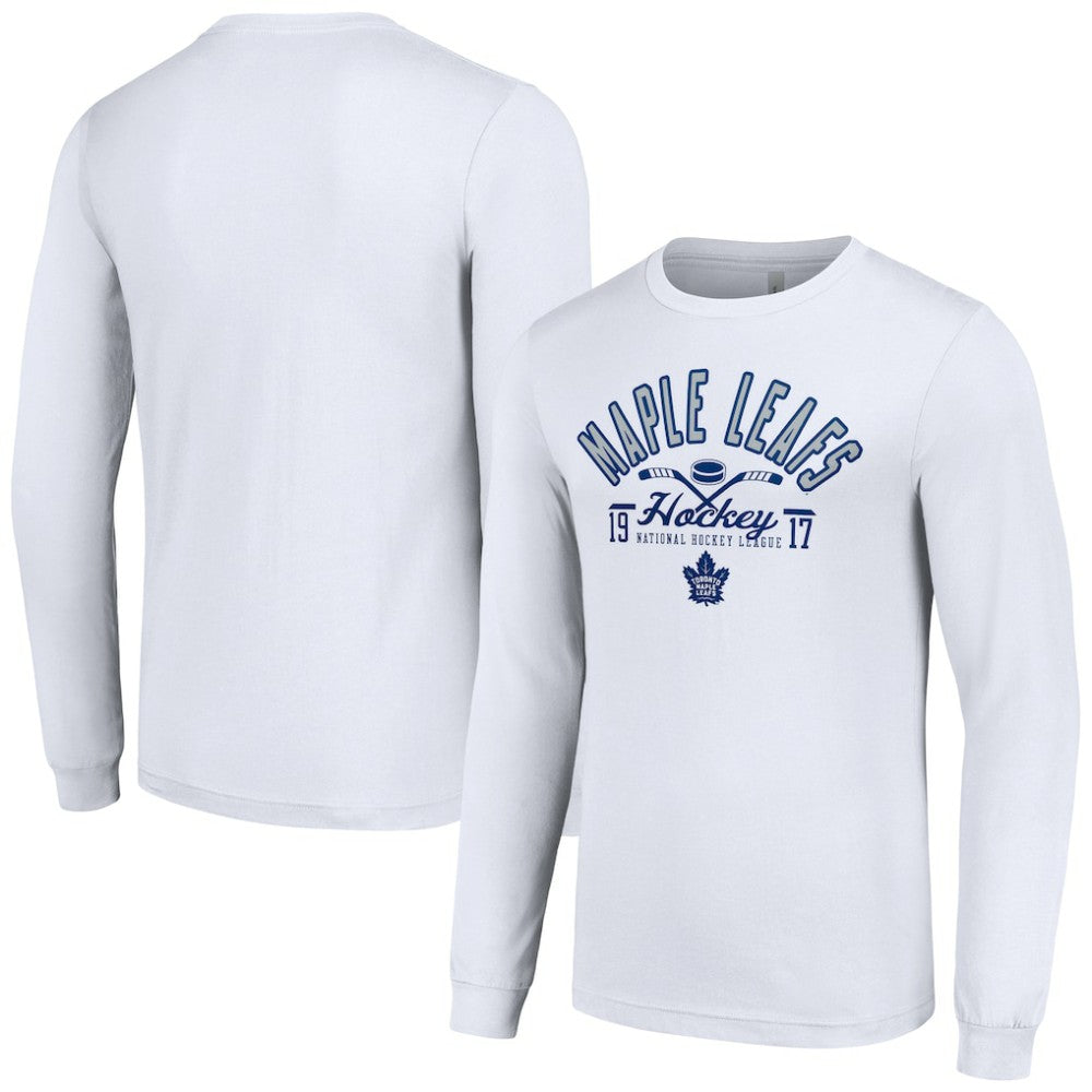 NHL White Toronto Maple Leafs Starter Puck Long Sleeve T-Shirt