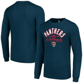 NHL Navy Florida Panthers Starter Puck Long Sleeve T-Shirt