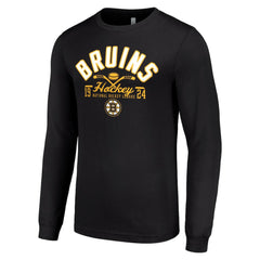 NHL Black Boston Bruins Starter Puck Long Sleeve T-Shirt
