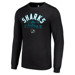 NHL Black San Jose Sharks Starter Puck Long Sleeve T-Shirt
