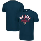 NHL Navy Florida Panthers Starter Half Puck T-Shirt
