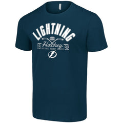 NHL Navy Tampa Bay Lightning Starter Half Puck T-Shirt