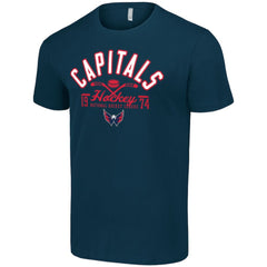 NHL Navy Washington Capitals Starter Half Puck T-Shirt