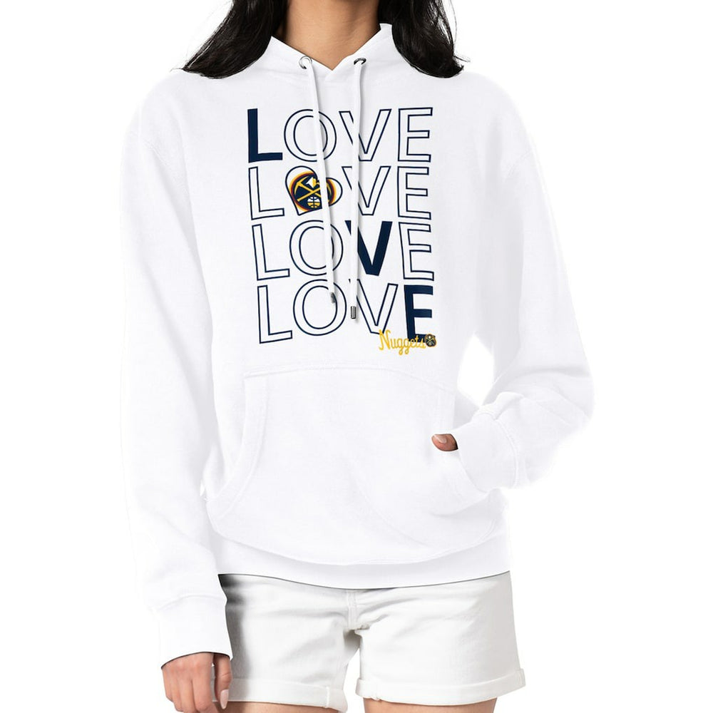 NBA Denver Nuggets G-III 4Her by Carl Banks Women's Basketball Love Fleece Pullover Hoodie sale
