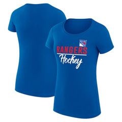 NHL Blue New York Rangers G-III 4Her by Carl Banks Women's Super-Slim Fit Lightweight Team Sport T-Shirt