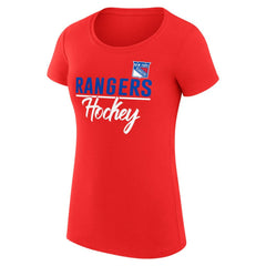 NHL Red New York Rangers G-III 4Her by Carl Banks Women's Super-Slim Fit Lightweight Team Sport T-Shirt