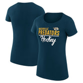 NHL Navy Nashville Predators G-III 4Her by Carl Banks Women's Super-Slim Fit Lightweight Team Sport T-Shirt