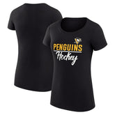 NHL Black Pittsburgh Penguins G-III 4Her by Carl Banks Women's Super-Slim Fit Lightweight Team Sport T-Shirt