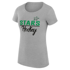 NHL Gray Dallas Stars G-III 4Her by Carl Banks Women's Super-Slim Fit Lightweight Team Sport T-Shirt