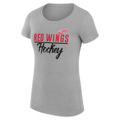 NHL Gray Detroit Red Wings G-III 4Her by Carl Banks Women's Super-Slim Fit Lightweight Team Sport T-Shirt