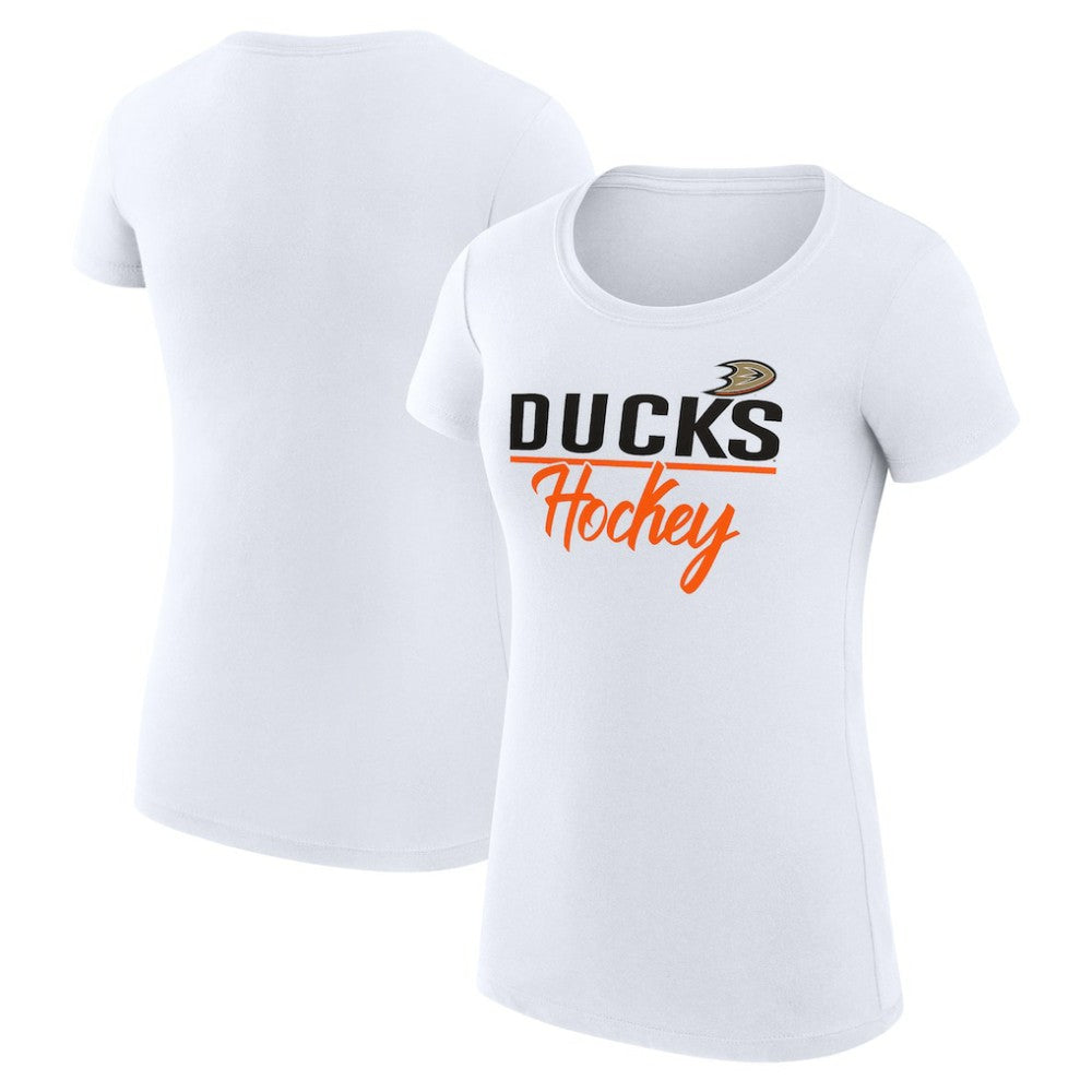 NHL White Anaheim Ducks G-III 4Her by Carl Banks Women's Super-Slim Fit Lightweight Team Sport T-Shirt