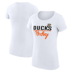 NHL White Anaheim Ducks G-III 4Her by Carl Banks Women's Super-Slim Fit Lightweight Team Sport T-Shirt