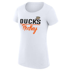 NHL White Anaheim Ducks G-III 4Her by Carl Banks Women's Super-Slim Fit Lightweight Team Sport T-Shirt