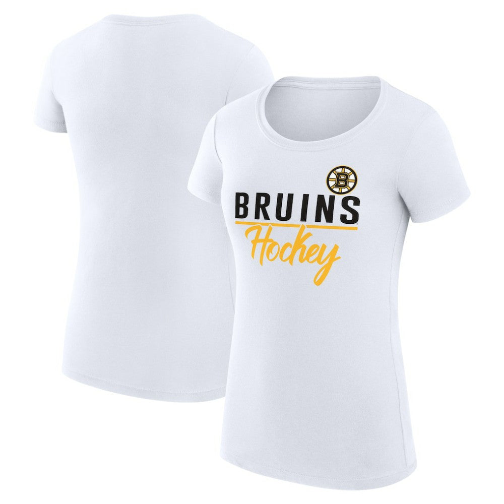 NHL White Boston Bruins G-III 4Her by Carl Banks Women's Super-Slim Fit Lightweight Team Sport T-Shirt
