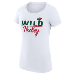 NHL White Minnesota Wild G-III 4Her by Carl Banks Women's Super-Slim Fit Lightweight Team Sport T-Shirt