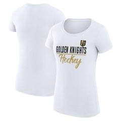 NHL White Vegas Golden Knights G-III 4Her by Carl Banks Women's Super-Slim Fit Lightweight Team Sport T-Shirt
