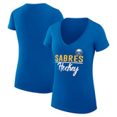 NHL Royal Buffalo Sabres G-III 4Her by Carl Banks Women's Super-Slim Fit Lightweight Team Sport V-Neck T-Shirt