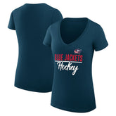 NHL Navy Columbus Blue Jackets G-III 4Her by Carl Banks Women's Super-Slim Fit Lightweight Graphic T-Shirt