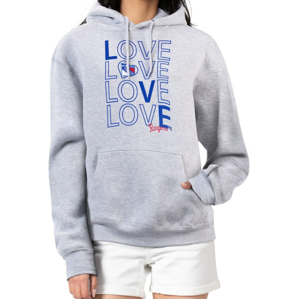 NHL Gray New York Rangers G-III 4Her by Carl Banks Women's Hockey Love Fleece Pullover Hoodie