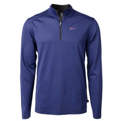 Cutter & Buck Virtue Eco Pique Micro Stripe Recycled Quarter-Zip Pullover Top - Buffalo Bills