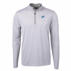 Cutter & Buck Virtue Eco Pique Micro Stripe Recycled Quarter-Zip Pullover Top - Detroit Lions