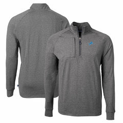 Cutter & Buck Adapt Eco Knit Quarter-Zip Pullover Top - Detroit Lions