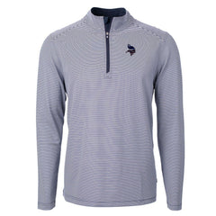 Cutter & Buck Virtue Eco Pique Micro Stripe Recycled Quarter-Zip Pullover Top - Minnesota Vikings