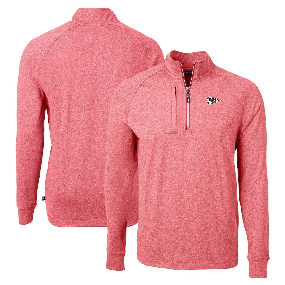 Cutter & Buck Adapt Eco Knit Quarter-Zip Pullover Top - Kansas City Chiefs