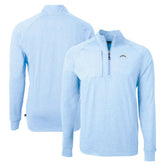 Cutter & Buck Adapt Eco Knit Quarter-Zip Pullover Top - Los Angeles Chargers