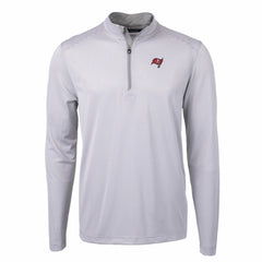 Cutter & Buck Virtue Eco Pique Micro Stripe Recycled Quarter-Zip Pullover Top - Tampa Bay Buccaneers