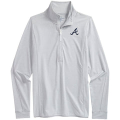 MLB Atlanta Braves Vineyard Vines Women's Microstripe Sankaty Half-Zip Top