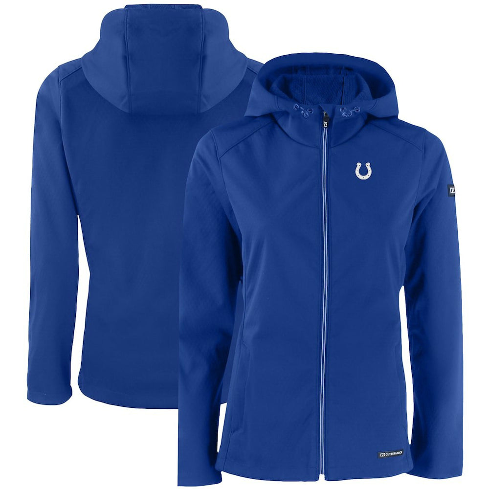 Cutter & Buck Women's Evoke Eco Softshell Recycled Full-Zip Hooded Jacket - Indianapolis Colts