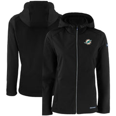 Cutter & Buck Women's Evoke Eco Softshell Recycled Full-Zip Hooded Jacket - Miami Dolphins