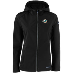 Cutter & Buck Women's Evoke Eco Softshell Recycled Full-Zip Hooded Jacket - Miami Dolphins