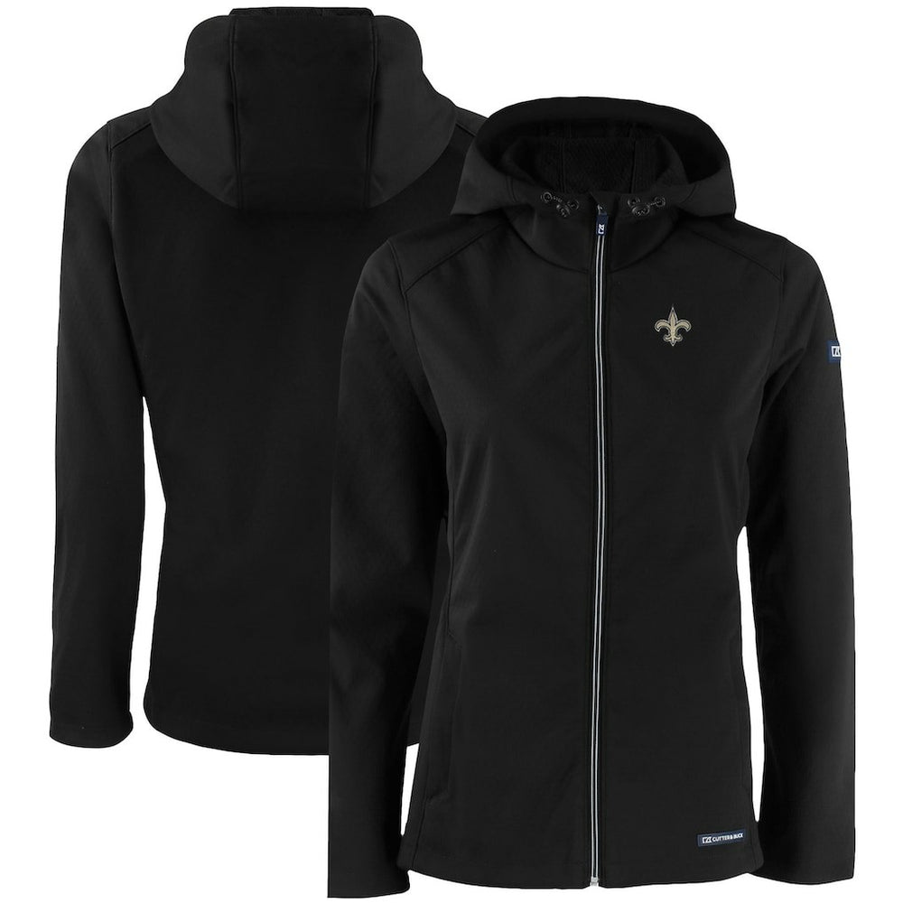 Cutter & Buck Women's Evoke Eco Softshell Recycled Full-Zip Hooded Jacket - New Orleans Saints