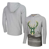 NBA Milwaukee Bucks Stadium Essentials Atrium Raglan Long Sleeve Hoodie T-Shirt
