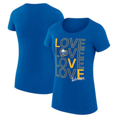 NHL Royal Buffalo Sabres G-III 4Her by Carl Banks Women's Super-Slim Fit Lightweight Hockey Love T-Shirt